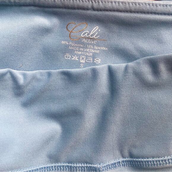 Cali Mesh Panel Light Blue Capri Yoga Workout Leggings Pants Size S fit like XS - Picture 3 of 9